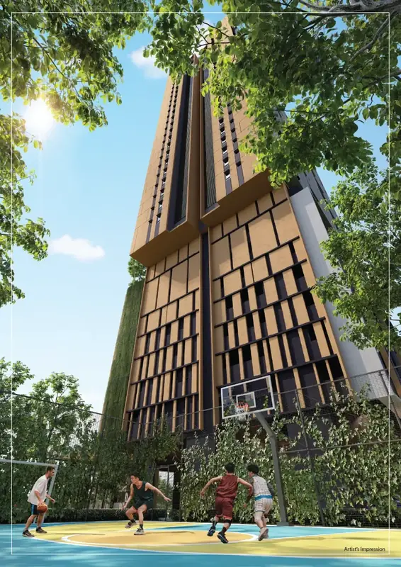 Ground-level basketball court at D'Evia Residences, Kwasa Damansara