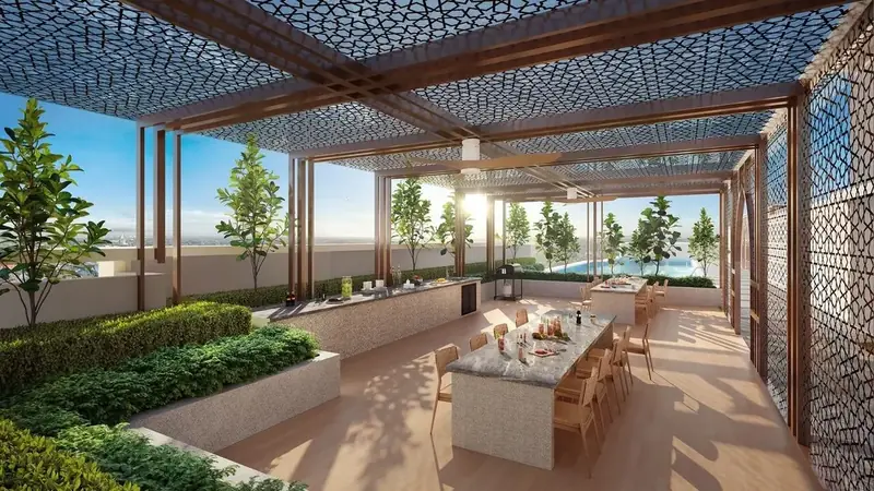 Rooftop dining pavilion at Erinaz Suites, Kubang Kerian