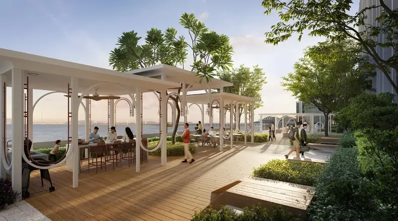 Sky grill pavilion with sea view at Keeperz Suites, Gelugor