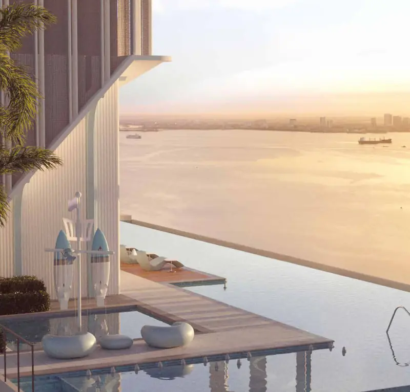 Sky pool deck facing the sea, Lighthauz 2, Gelugor