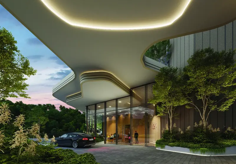 Drop-off canopy at Residensi Bayu Damai, Likas