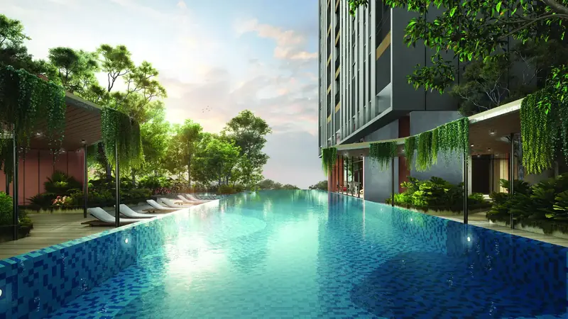 Infinity pool at Residensi Bayu Damai, Likas
