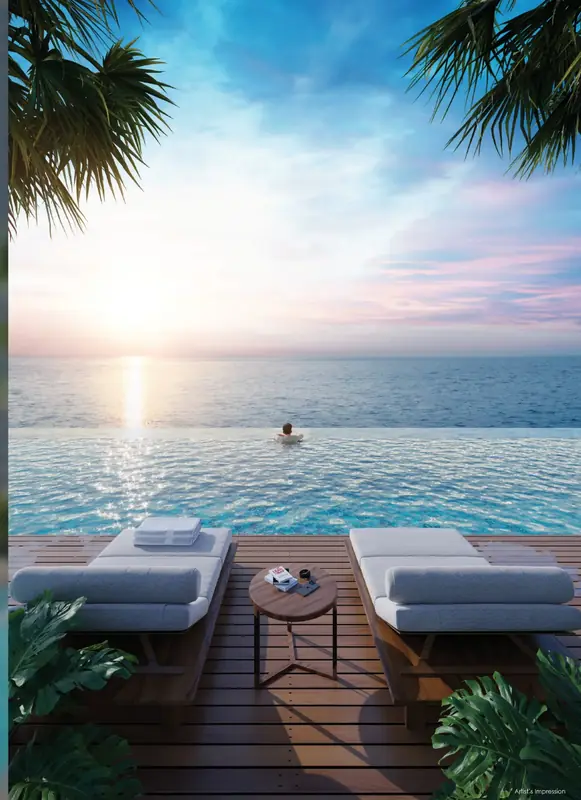 Sea-facing infinity pool at Sea Crestz, Kuantan Waterfront