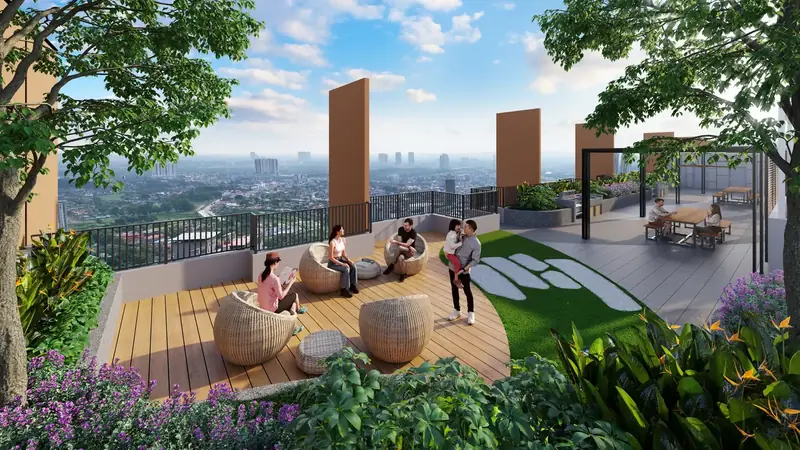 Sky garden with city view at The Asteriaz, Kebun Teh