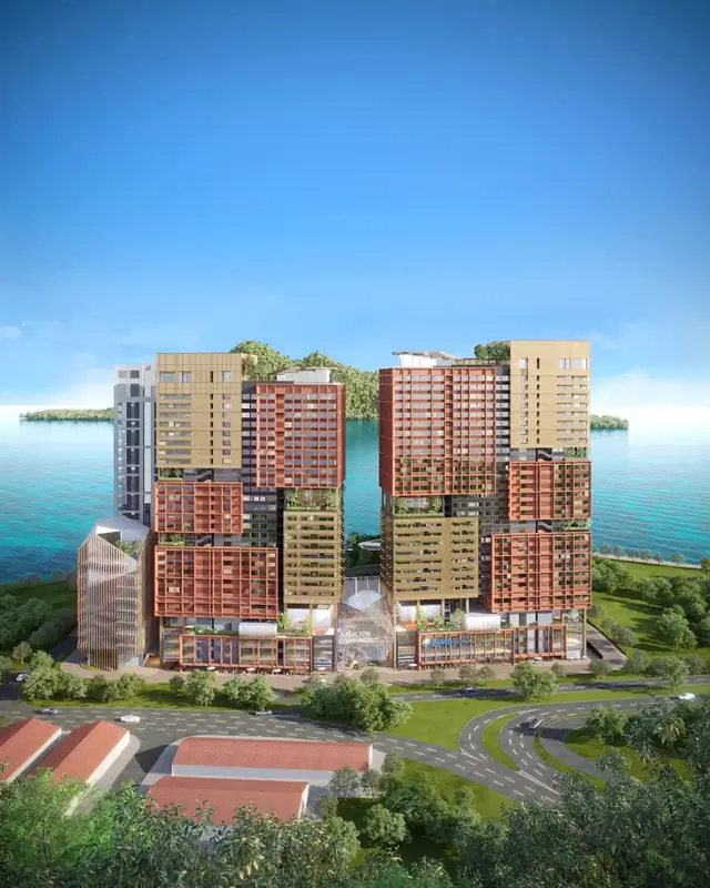 The Bedrock towers by the sea at The Bedrock, Jesselton Docklands