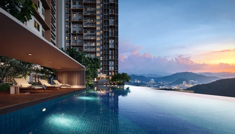 Pool with hill views at The Celestz, Johor Bahru