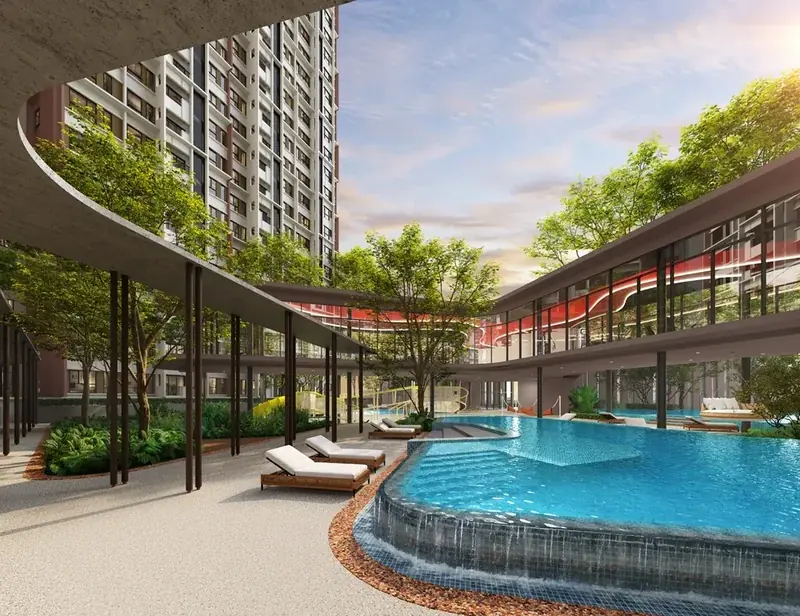 Sun deck by the pool at The Queenswoodz, Bukit Jalil