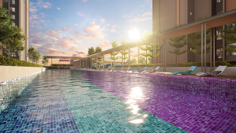Pool deck at The Vividz, Bukit Jalil