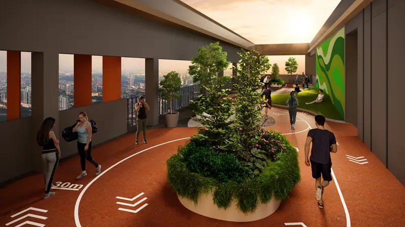 Rooftop jogging track at Veladaz Residences, Bukit Jalil